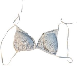 Mossimo White Lace Front Triangle String Bikini Top Women’s Large